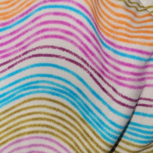 Roxy Women's Medium Rainbow Stripe Halter Bikini Top Triangle Cups Back Logo - Picture 5 of 10